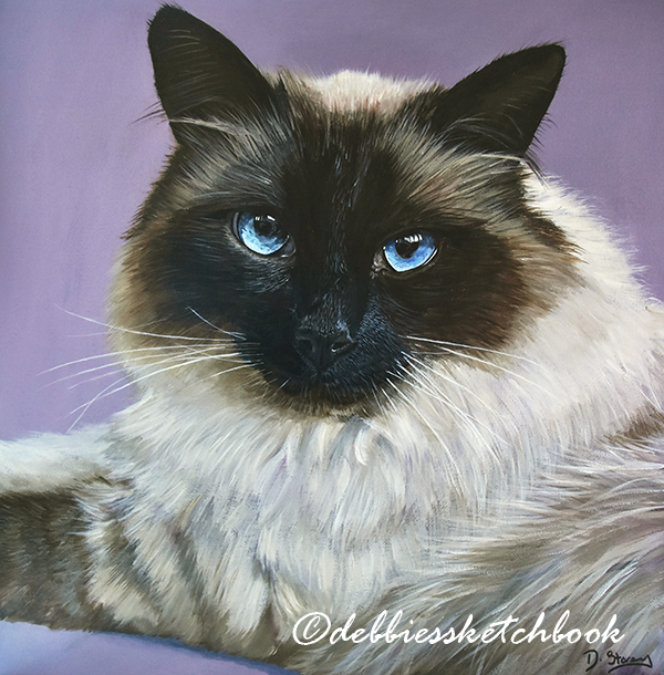 Acrylic painting of a cat