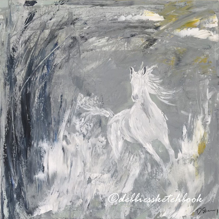 Acrylic contemporary painting of a horse